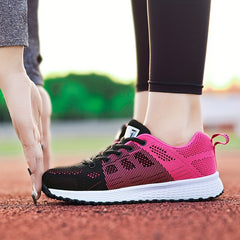 Women's Mesh Sneakers Lace Up Low Round Toe Soft Casual Shoes