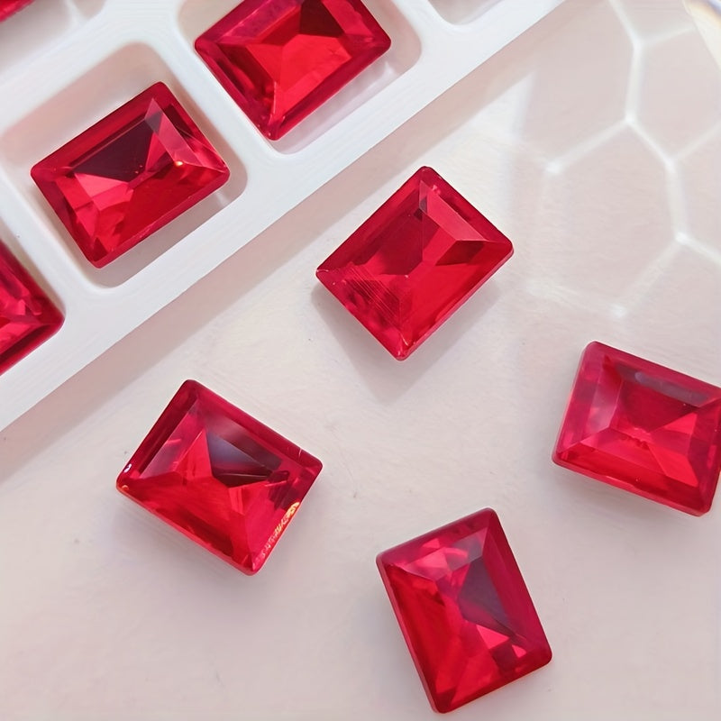10pcs Colorful Crystal Glass Rhinestone Nail Art Accessories