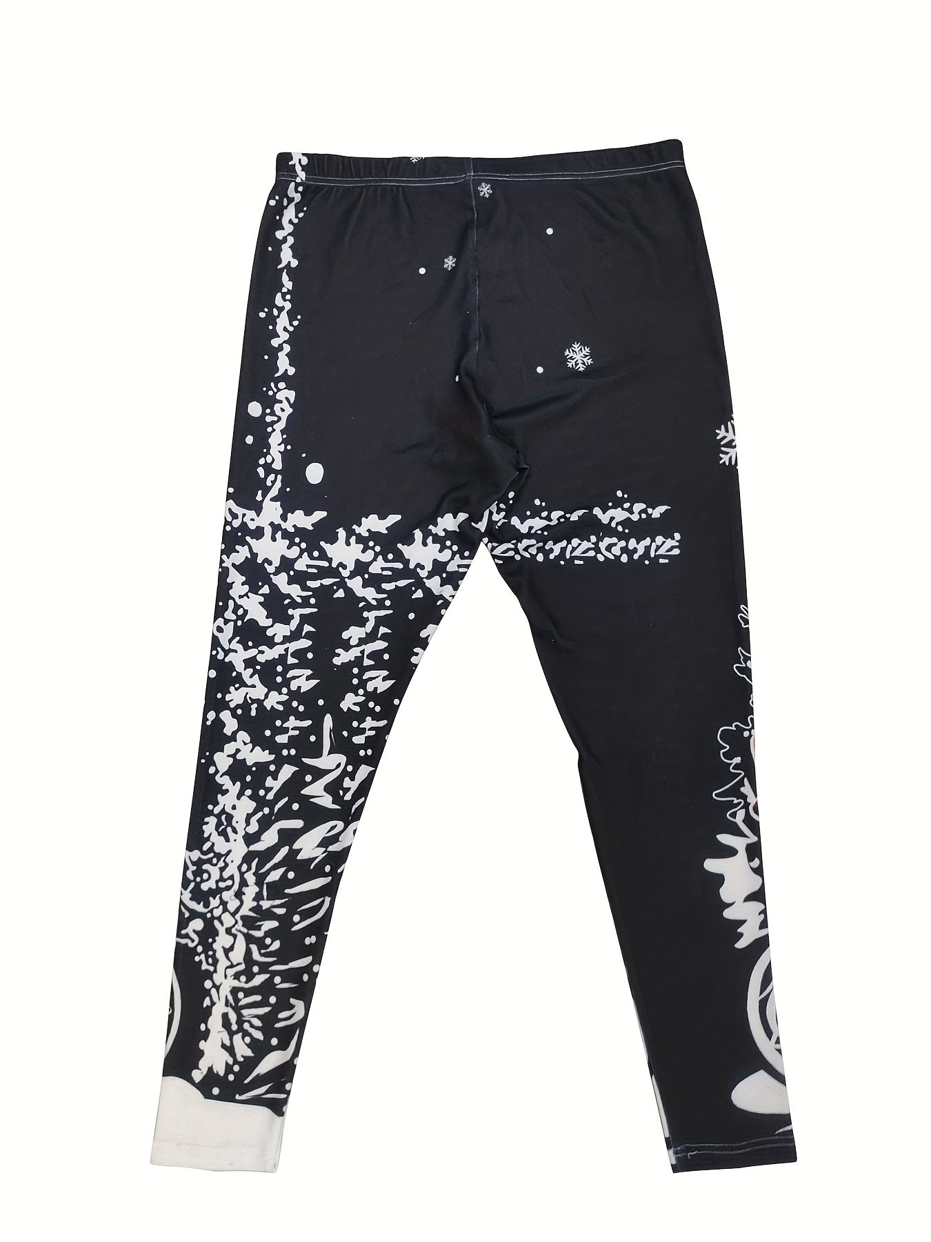 Snowman Print Plus Size Christmas Leggings