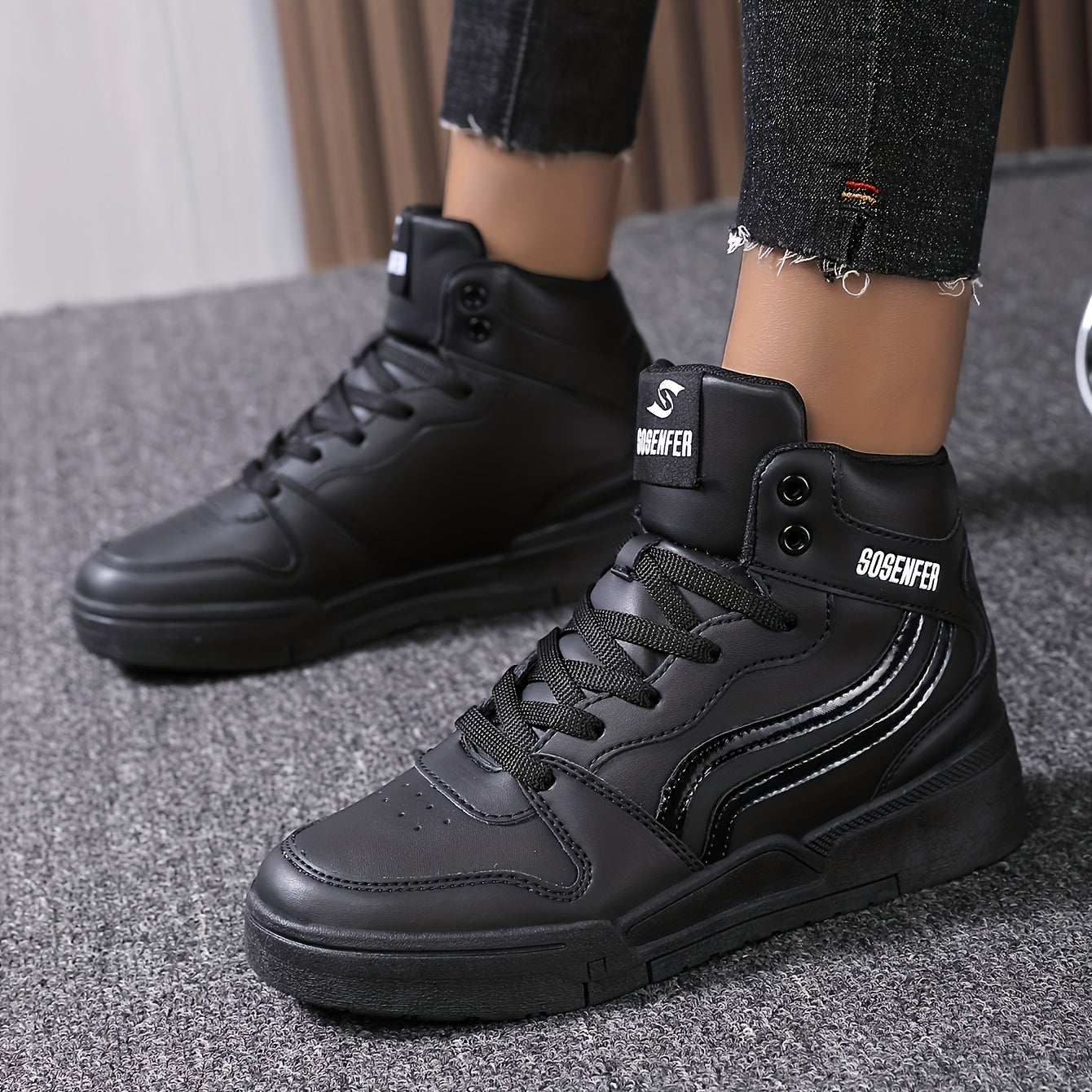 Women's High Top Skate Shoes Round Toe Platform Sneakers Outdoor Sport Shoes