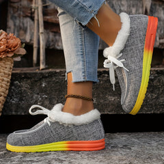 Women's Non-slip Warm Sneakers Low Top Sport Shoes