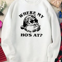 Women's Plus Santa Claus Graphic Long Sleeve Christmas Lounge Top