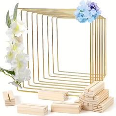 Square Metal Hoop Centerpiece Set for Wedding Decor & Crafts