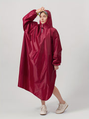 Waterproof Unisex Rain Poncho with Reusable Hood for Cycling