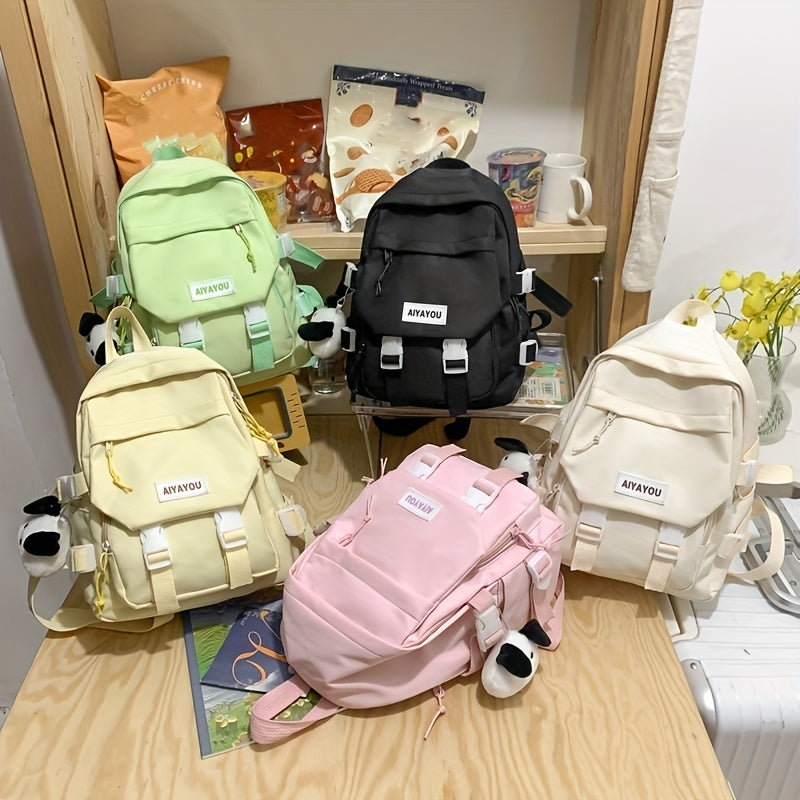 Preppy Style School Bag with Letter Patch