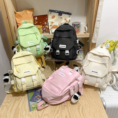 Preppy Style School Bag with Letter Patch
