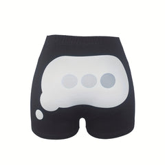 Graphic Print Skinny Shorts Casual Shorts For Spring & Summer Women's Clothing