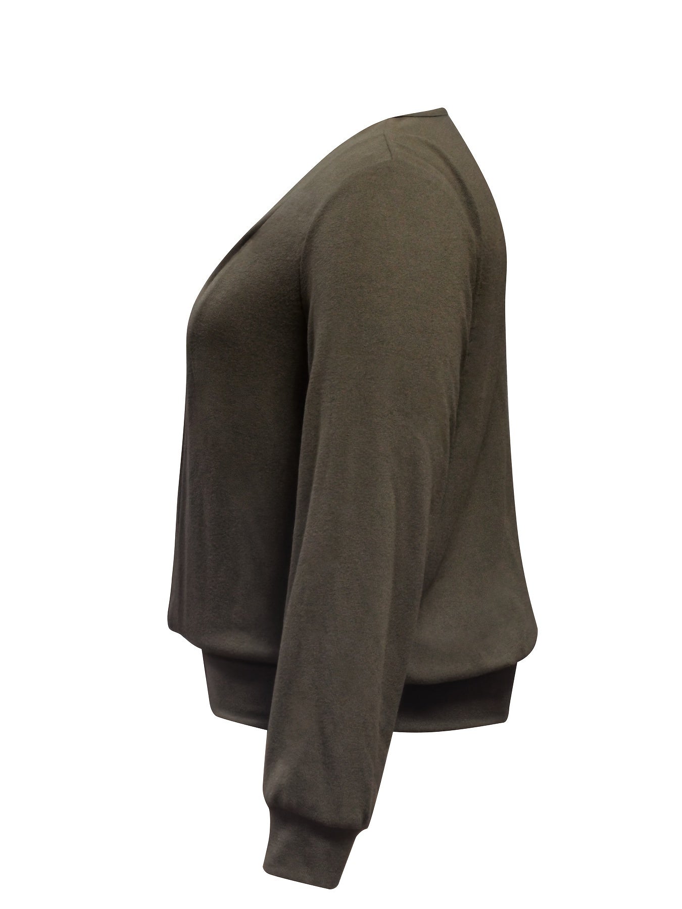 Solid Square Neck Long Sleeve Knit Top