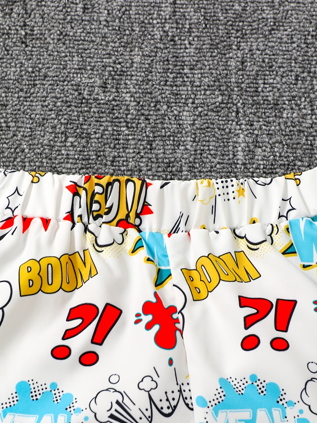 Boys Comics Letter Hoodie & Sweatpants Set