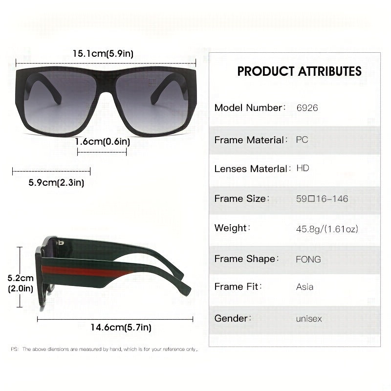 Men's Square Frame Sunglasses UV Protection