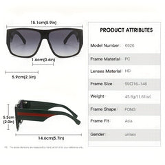 Men's Square Frame Sunglasses UV Protection