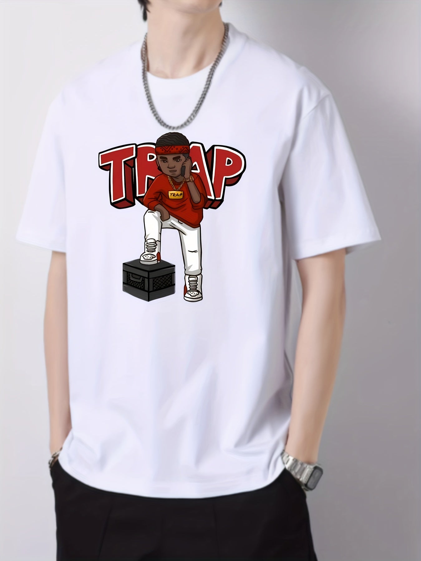 Stylish Boy Print Men's Graphic Crew Neck Active T shirt