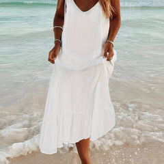 V Neck Loose Fit Beach Dress Women's Swimwear