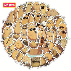 52pcs Cartoon Potato Series Waterproof Stickers for Kids' Parties