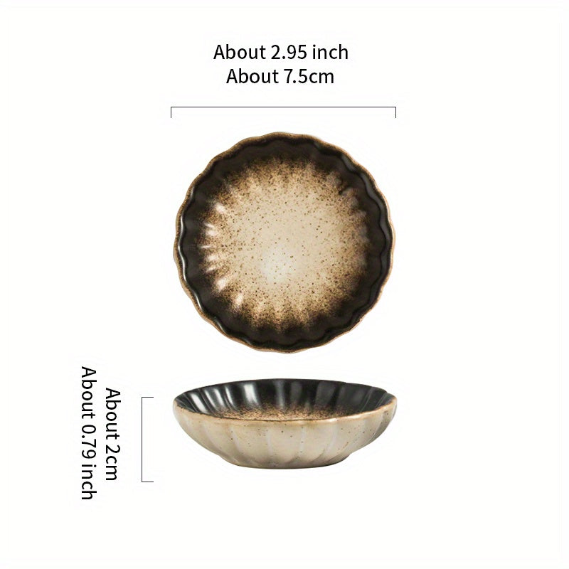 2pcs Ceramic Seasoning Dish Set for Soy Sauce Vinegar Hot Pot Dipping