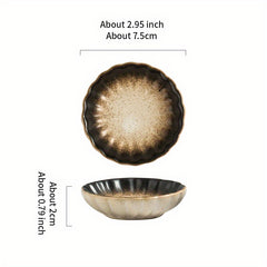 2pcs Ceramic Seasoning Dish Set for Soy Sauce Vinegar Hot Pot Dipping