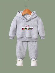 Easter Bunny Pattern 2pcs Activewear Sets Girls Comfy Outfits For Sports Running