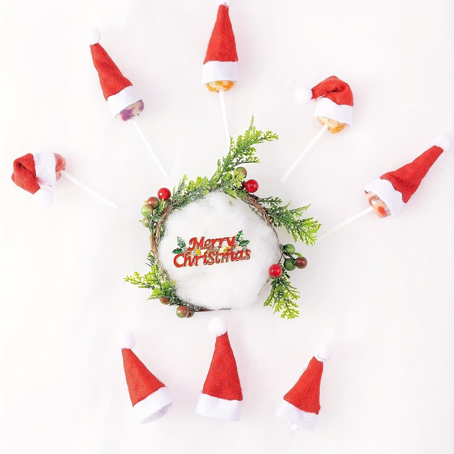 50 Mini Santa Hats Lollipop Christmas Crafts Mini Santa Claus Hat