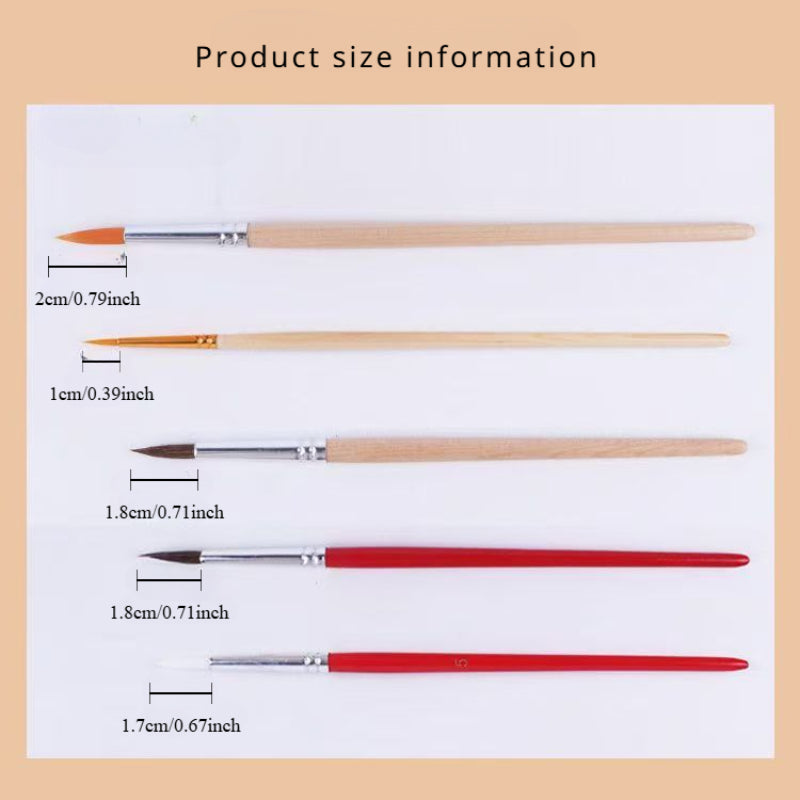 10 Nylon Hair Fine Tip Liner Brushes for Nail Art