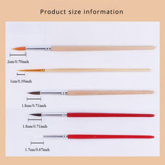 10 Nylon Hair Fine Tip Liner Brushes for Nail Art