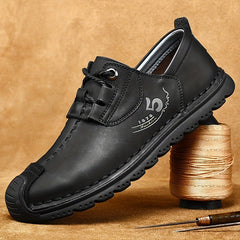 Men's Lace-up Synthetic Leather Shoes Comfortable And Breathable
