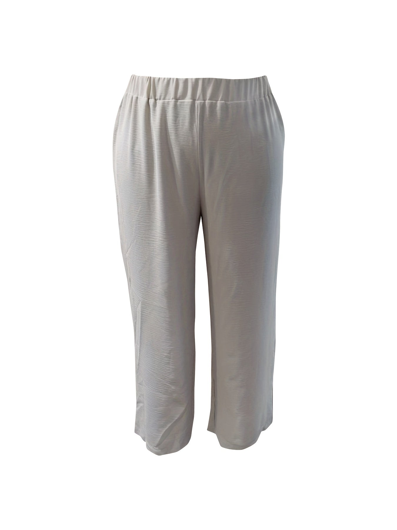 Solid Button Split Tank Top & Pants Outfit Set