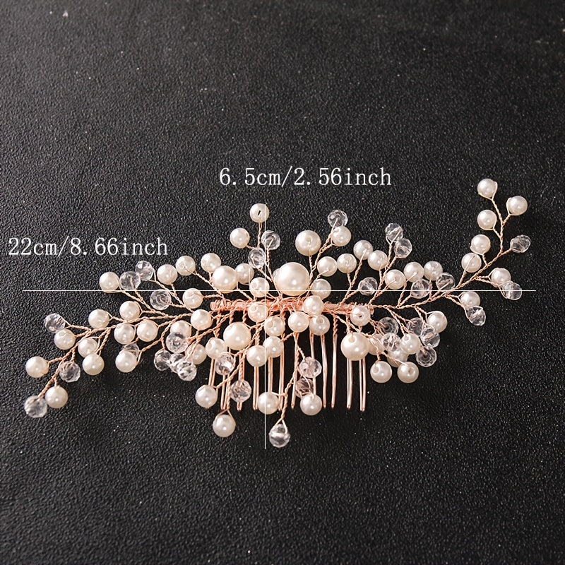 Silvery Pearl Crystal Wedding Hair Combs Hairpin Hair Accessories Bridal
