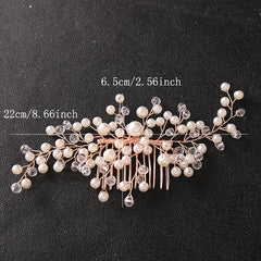 Silvery Pearl Crystal Wedding Hair Combs Hairpin Hair Accessories Bridal