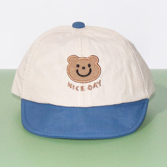 Kids Sunshade Baseball Cap with Letter Embroidery