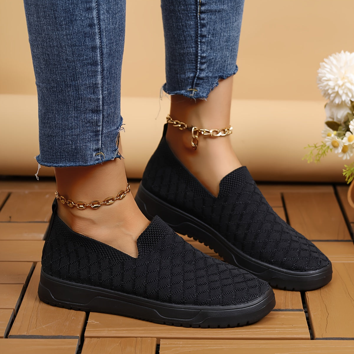 Women's Lightweight Breathable Road Running Shoes Slip on Casual Board Shoes