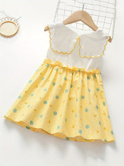 Girls' Polka Dot Sundress Sleeveless Princess Dress