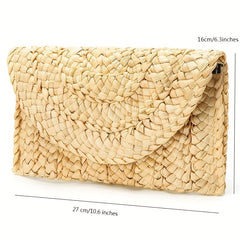 Summer Straw Tote Bag Lightweight Envelope Beach Travel Bag