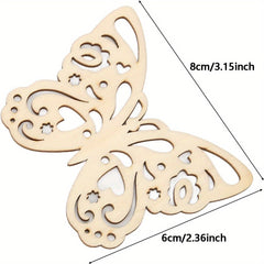 20pcs Wooden Butterfly Cutouts for Crafts Home Decor Wedding Party