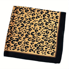 Leopard Print Square Scarf Classic Silk Neckerchief Casual Bandana