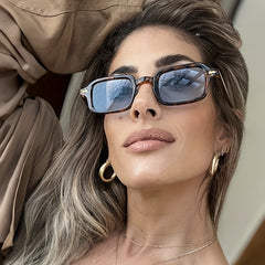 Rectangle Frame Sunglasses Gradient Lens Vintage Outdoor Eyewear UV400