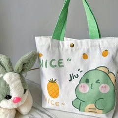 Cute Cartoon Animal Mini Canvas Tote Bag for Girls