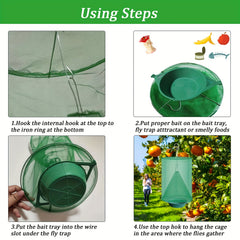6pcs Ranch Fly Traps Outdoor Hanging Stable Fly Trap Reusable Fly Killer Cage