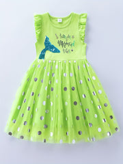 Toddler Girls Mermaid Tail Mesh Dress for Beach Vacation