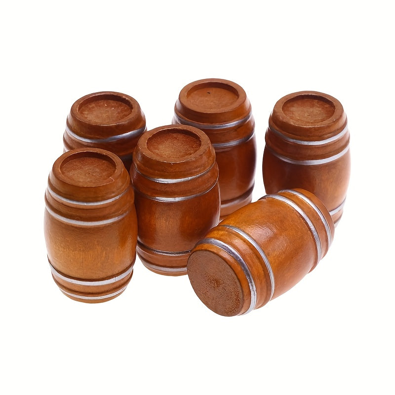 Wooden Barrel Bar Scene Props with Model Accessories Dollhouse Toy