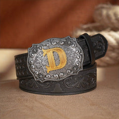 Men's Casual Letter PU Leather Belt