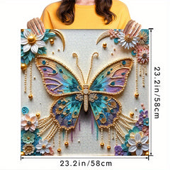 1000pcs Pearl Butterfly Jigsaw Puzzle with Flowers Golden A
