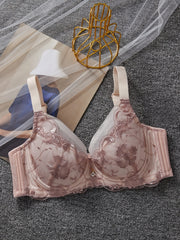 Floral Lace Underwire Push Up Bra for Women