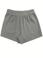 Casual Shorts Women's Plus Solid Elastic Drawstring Shorts