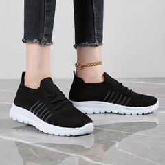 Women's Mesh Sports Shoes Lightweight Lace Up Running Sneakers
