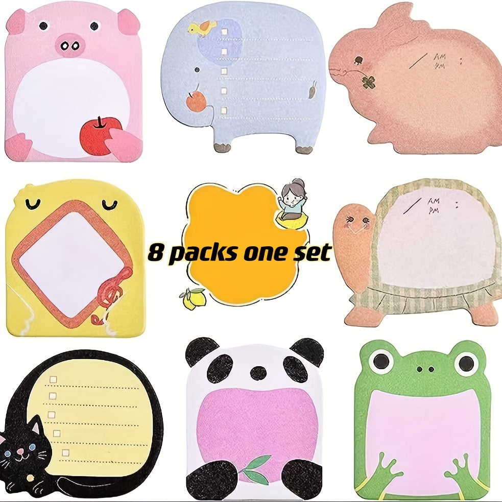 8pcs set Animal Sticky Notes For Fridge Office School Memo 8 Styles