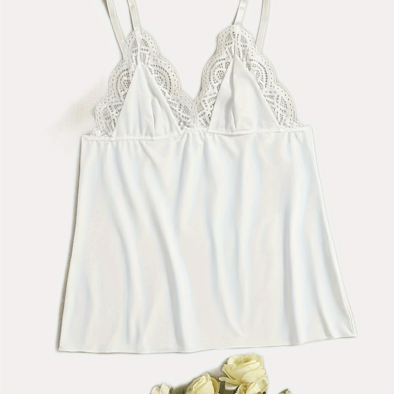 Sexy Lace Trim Nightdress V Neck Sleep Dress