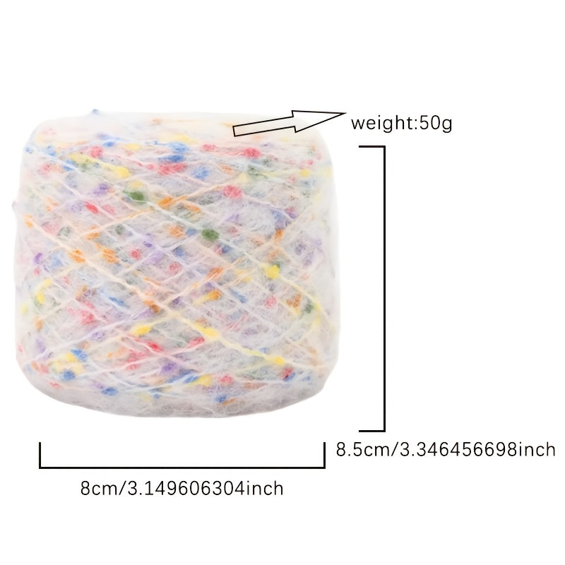 Rainbow Sugar Bean Mohair Yarn Ball Medium Thick Soft Warm Wool Yarn