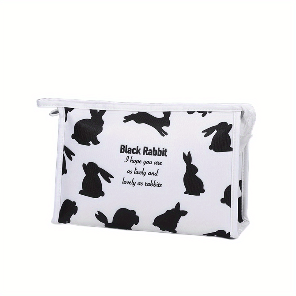 Rabbit & Letter Pattern Cosmetic Bag Portable Makeup Bag