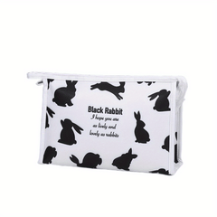 Rabbit & Letter Pattern Cosmetic Bag Portable Makeup Bag