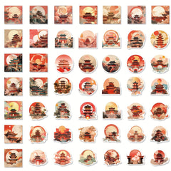 50pcs National Style Palace Series Graffiti Stickers DIY Sticker Pack